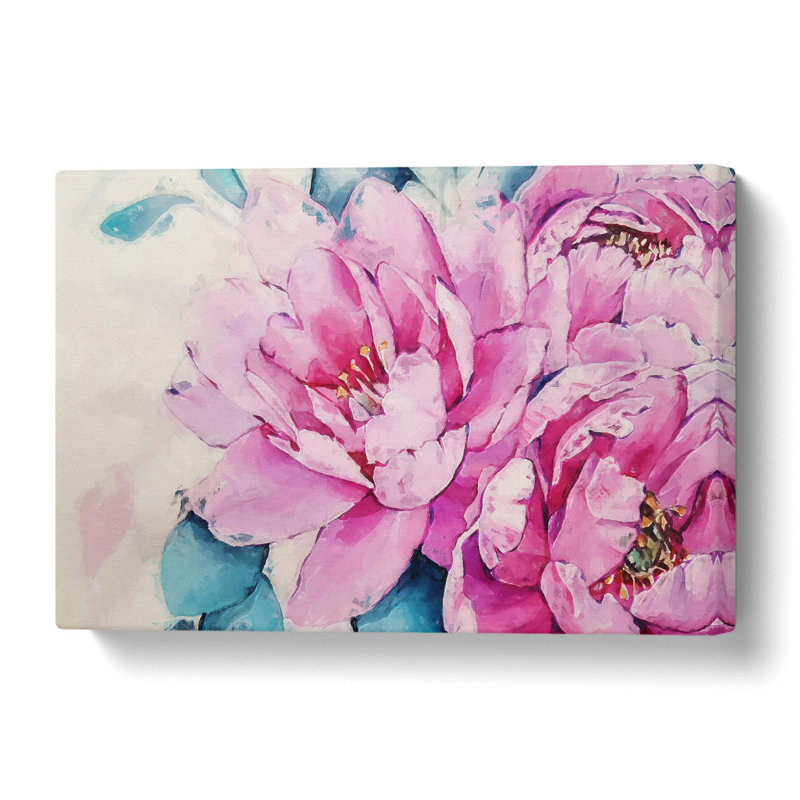 East Urban Home 'Watercolour Pink Peonies' Painting Print on Canvas Wayfair.co.uk